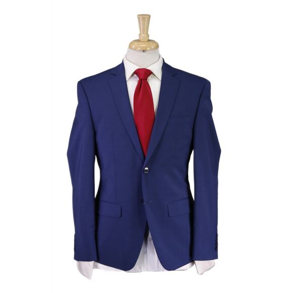 Bar III Men's Skinny Fit Solid Royal Blue 2-Btn Wool Stretch Suit 38S - Picture 1 of 10